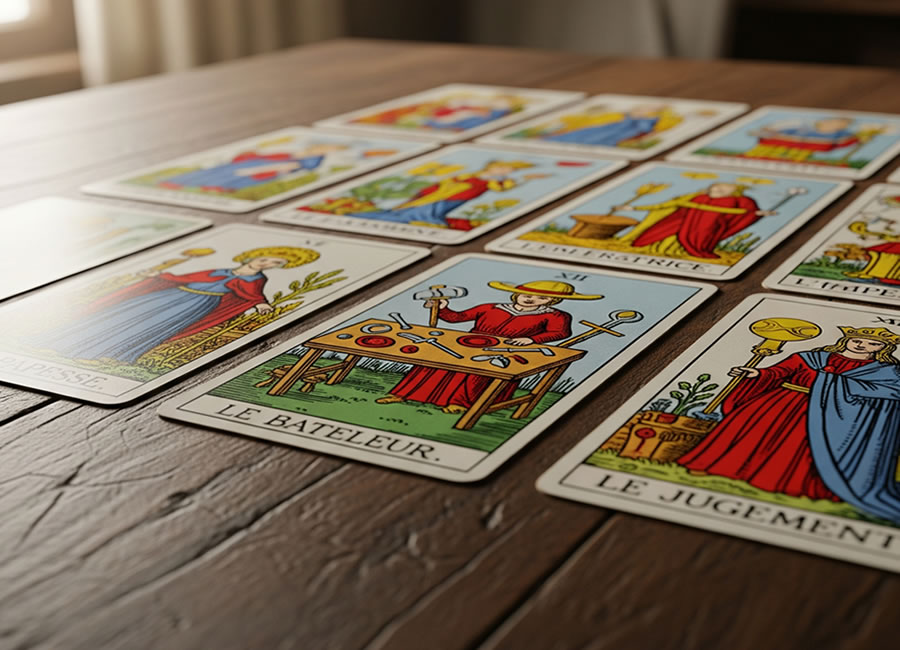 Major Arcana cards displayed in a spread